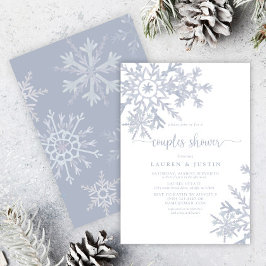 Invitación Dusty Blue Snowflake Parejas de Invierno Ducha de 