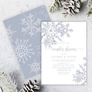 Invitación Dusty Blue Snowflake Parejas de Invierno Ducha de