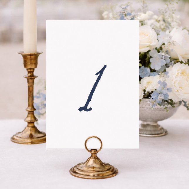 Invitación Dusty Blue Table 1 – French Stripe Wedding (Subido por el creador)