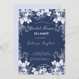 Invitación Dusty Blue Tea Fiesta Bridal Shower