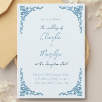 Dusty Blue vintage look boda