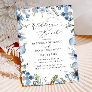 Invitación Dusty Blue Watercolor Boda Brunch