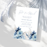 Invitación Dusty Blue Watercolor Florals Bat Mitzvah<br><div class="desc">Dusty Blue Watercolor Florals Bat Mitzvah Invitación Ver colección coincidente en Nest Store y Nest</div>
