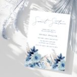 Invitación Dusty Blue Watercolor Florals Dulce 16 Cumpleaños<br><div class="desc">Dusty Blue Watercolor Florals Sweet 16 Birthday Invitation Ver colección coincidente en Nest Store y Nest</div>