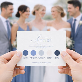 Invitación Dusty Blue Wedding Attire Card