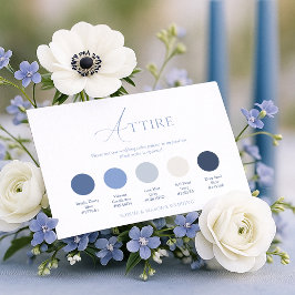 Invitación Dusty Blue Wedding Attire Card