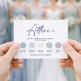 Invitación Dusty Blue Wedding Attire Card | Floral Attire 