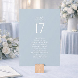 Invitación Dusty Blue Wedding Seating Chart Card