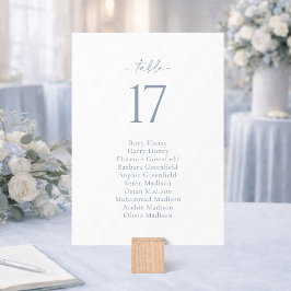 Invitación Dusty Blue Wedding Seating Chart Card