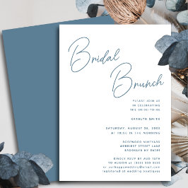 Invitación Dusty Blue Whimsical Script Moda Bridal Brunch
