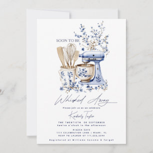 Invitación Dusty Blue Whisky Away Bridal Shower