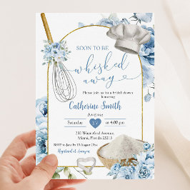 Invitación Dusty Blue Whisky Away Bridal Shower