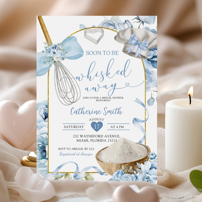 Invitación Dusty Blue Whisky Away Bridal Shower (Subido por el creador)