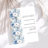 Dusty blue white florals luxury wedding