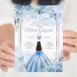 Invitación Dusty Blue & White Mis Quince 15 Anos Silver Crown<br><div class="desc">Quinceañera Dusty Blue & White Silver Crown Invitación Mis Quince 15 Anos,  16 Años, </div>