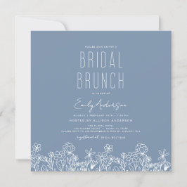 Invitación Dusty Blue Wildflower Bridal Brunch Bridal Shower