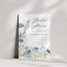 Invitación Dusty Blue Wildflower Bridal Shower