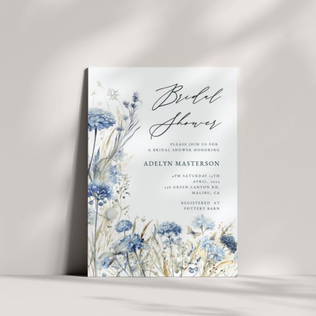 Invitación Dusty Blue Wildflower Bridal Shower (Subido por el creador)