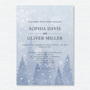 Invitación Dusty Blue Winter Wonderland
