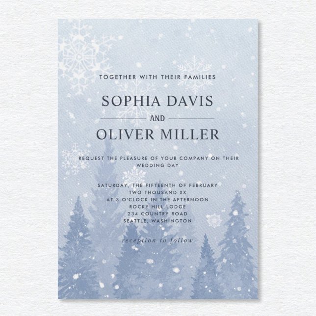 Invitación Dusty Blue Winter Wonderland (Subido por el creador)