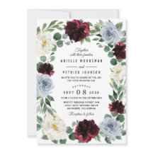 Dusty Blue y Burgundy Cranberry Fall Wedding