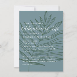 Invitación Dusty Blueish Minimal Celebración de la Vida