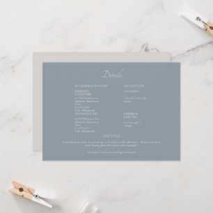 Invitación Dusty Boda azul y beige