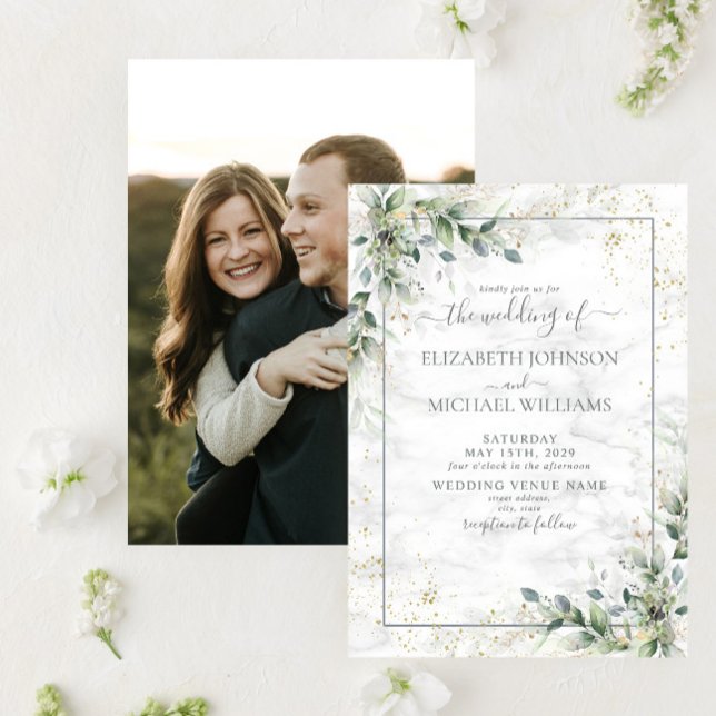 Invitación Dusty Boda de fotografía de oro de la vegetación b (Subido por el creador)