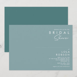 Invitación Dusty Boho   Ducha azul y verde para las novias