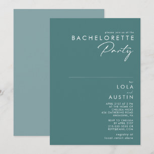 Invitación Dusty Boho   Fiesta de la bachillerato verde y azu