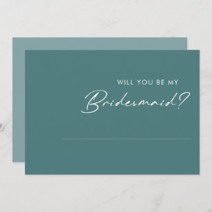 Invitación Dusty Boho Green y Blue Bridesmaid (Tarjeta de pro