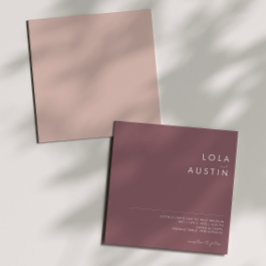 Invitación Dusty Boho | Púrpura y Rosa cuadrada