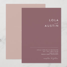 Invitación Dusty Boho | Púrpura y Rosa Todo en un Boda
