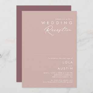 Invitación Dusty Boho Recepción de boda Rosa y púrpura