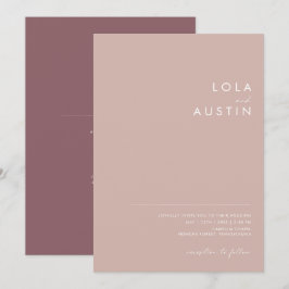 Invitación Dusty Boho | Rosa y morado todo en un Boda