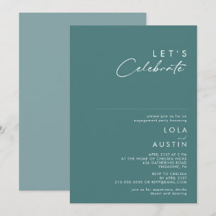 Invitación Dusty Boho   Verde y Azul Celebremos