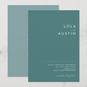 Invitación Dusty Boho Verde y azul en un solo Boda