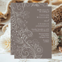Dusty Brown Elegant Boda Floral