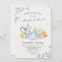 Dusty Bue Chinoiserie Bridal Shower Tea Fiesta
