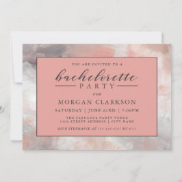 Invitación Dusty Coral Moderno Abstract Bachelorette Party