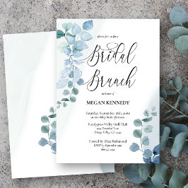 Invitación Dusty Eucalyptus Elegante Verdor Brunch Bridal