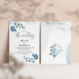 Invitación Dusty Eucalyptus Simple Elegante Boda