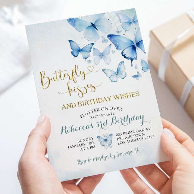 Invitación Dusty flúter azul en cumpleaños por mariposa (Subido por el creador)