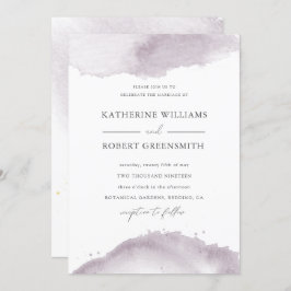 Invitación Dusty Gold Elegant Mauve Wedting