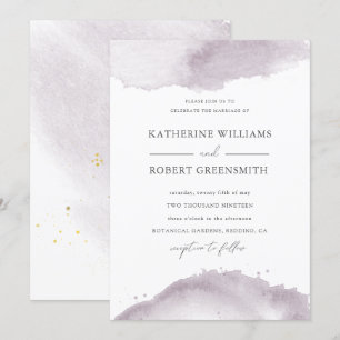 Invitación Dusty Gold Elegant Mauve Wedting