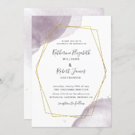 Invitación Dusty Gold Elegant Mauve Wedting