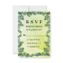 Dusty Green Greenery Rustic Wedtic Wedding RSVP Ca