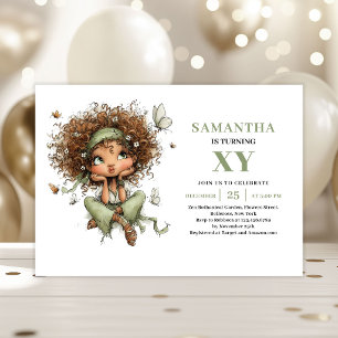 Invitación Dusty Green para el 5to Cumpleaños de C