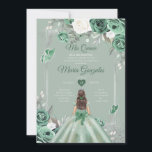 Invitación Dusty Green Silver Mis Quince 15 Anos<br><div class="desc">Quinceañera Dusty Green Silver Crown Invitation Mis Quince 15 Anos,  16 cumpleaños, </div>