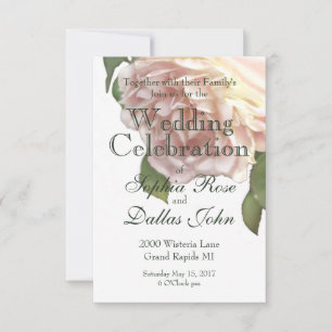 Invitación Dusty Ivory Rosa